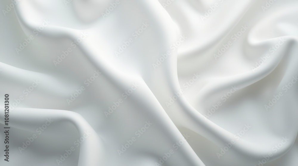 Floating Elegant White Fabric Soft Textile Movement Floating Elegant White Fabric Soft Textile Movement