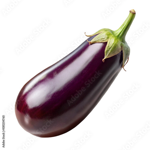 Bild auf Leinwand Eggplant isolated on white top view
