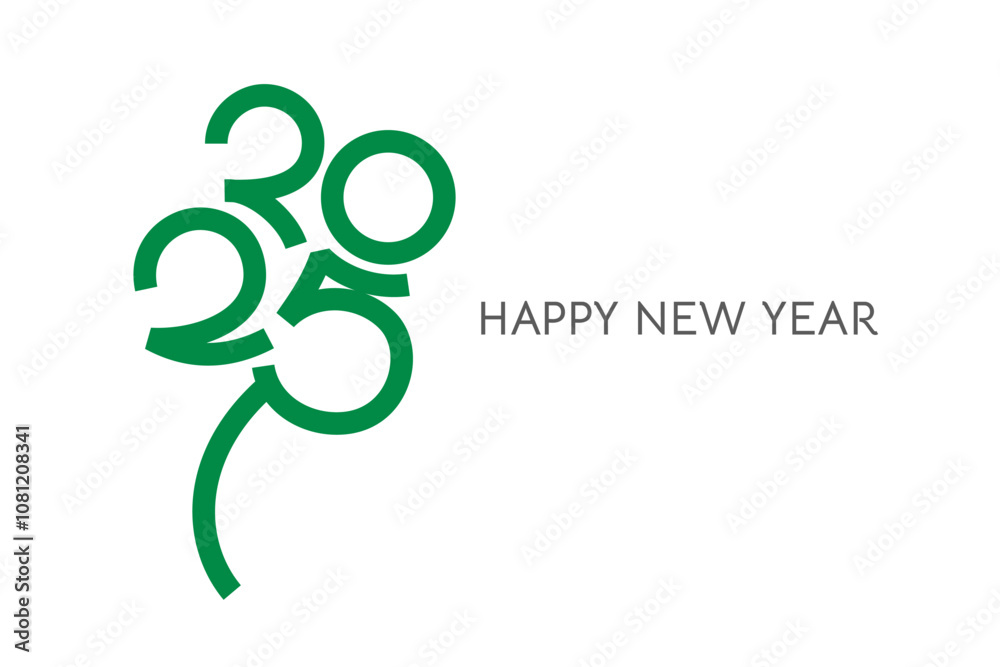 Creative 2025 Happy New Year Logo shaped to Four Leaf Clover Design. Wish of Good Luck. Creative 2025 Happy New Year Logo shaped to Four Leaf Clover Design. Wish of Good Luck.