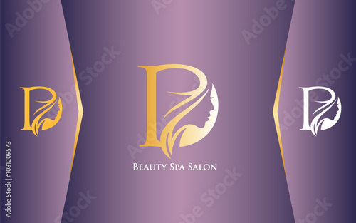 Letter D Beauty Spa and Salon Logo Luxury Color