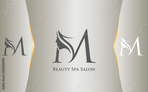 Letter M Beauty Spa and Salon Logo Luxury Color