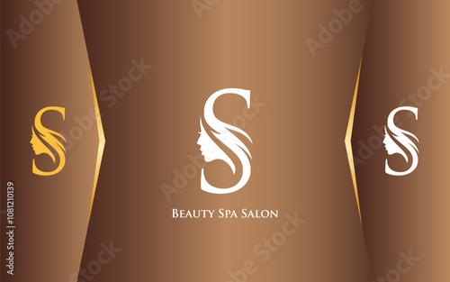 Letter S Beauty Spa and Salon Logo Luxury Color