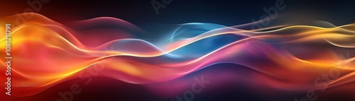 Dynamic flow of colorful waves abstract art digital creation vibrant environment close-up view energy concept