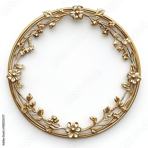 Wallpaper Mural Elegant floral gold frame design digital art creation decorative elements studio environment artistic perspective Torontodigital.ca