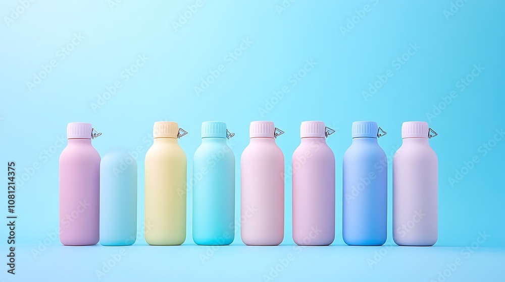 Bright and realistic water bottle mockup in lively background scene. Bright and realistic water bottle mockup in lively background scene.