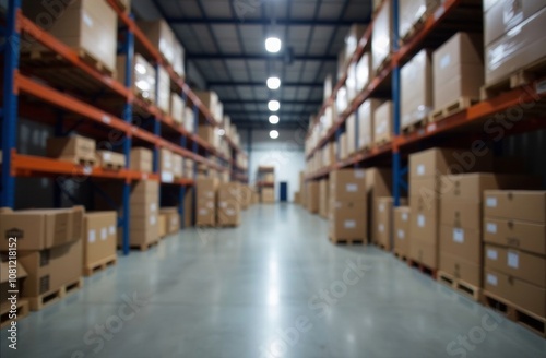Warehouse background blurred