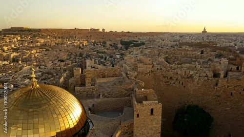 Aerial View of an Ancient Style Israeli City Generative AI