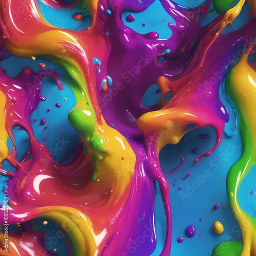 colorful background with splashes, liquid rainbow splashing, liquid colors flow in motion