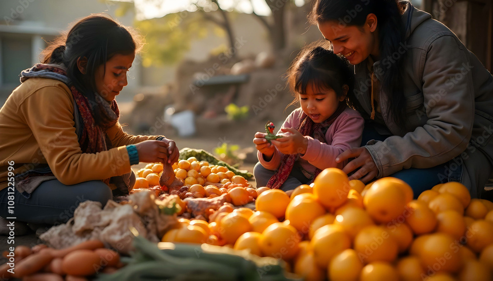 A powerful scene of families struggling with food shortages, emphasizing the urgent need to address hunger and food insecurity A powerful scene of families struggling with food shortages, emphasizing the urgent need to address hunger and food insecurity