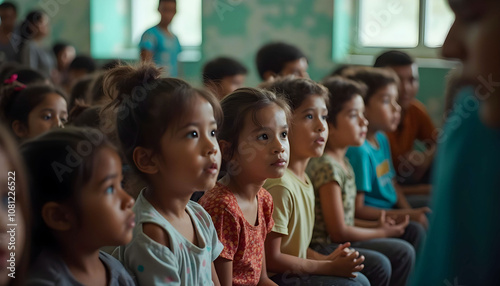 Children waiting for medical attention in an overcrowded clinic, highlighting the healthcare access crisis and the challenges faced by underserved communities