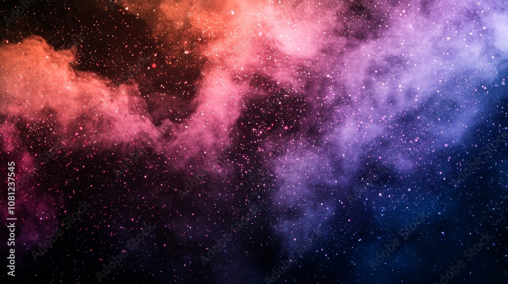 Colorful starry nebula in dark space Colorful starry nebula in dark space