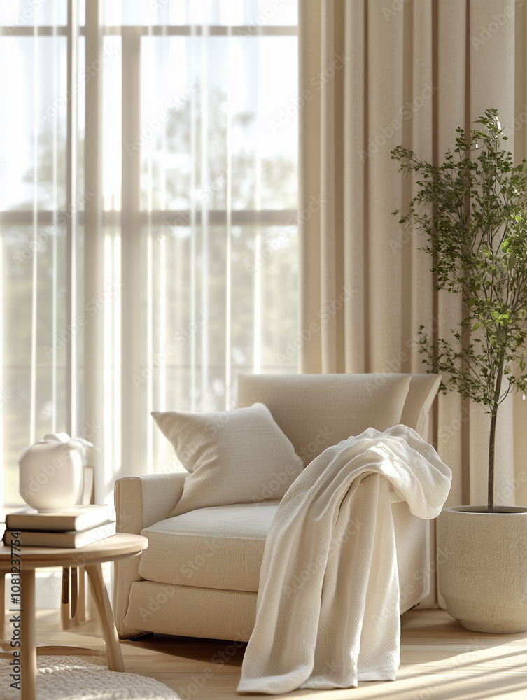 A minimalist and stylish living room corner, with a focus on comfort and functionality. A minimalist and stylish living room corner, with a focus on comfort and functionality.