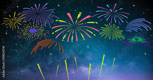 celebration night holiday firework happy new year
