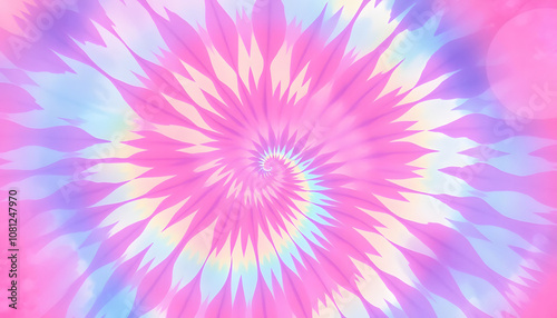 Tie dye png pattern on watercolor transparent background, comic art