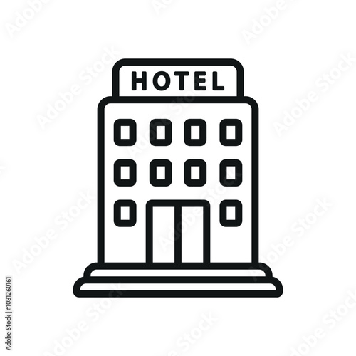 Hotel building icon vector design templates modern and simple