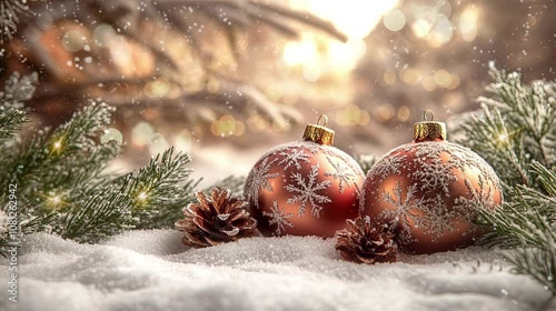Christmas Baubles in Snow – Loop Video