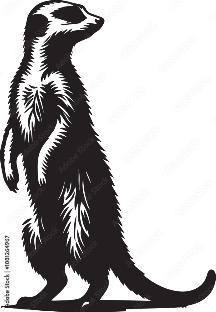 Meerkat Silhouette Vector Art on White Background - Alert Desert Animal Icon Design
Meerkat Silhouette Vector Art on White Background - Alert Desert Animal Icon Design