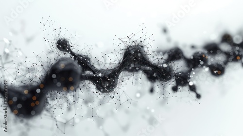 Abstract 3D Black and White Network