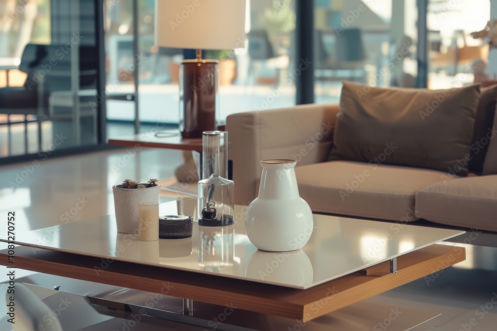 A sleek modern living room with elegant furnishings and a soothing neutral color palette, offering a perfect blend of comfort and style. A sleek modern living room with elegant furnishings and a soothing neutral color palette, offering a perfect blend of comfort and style.