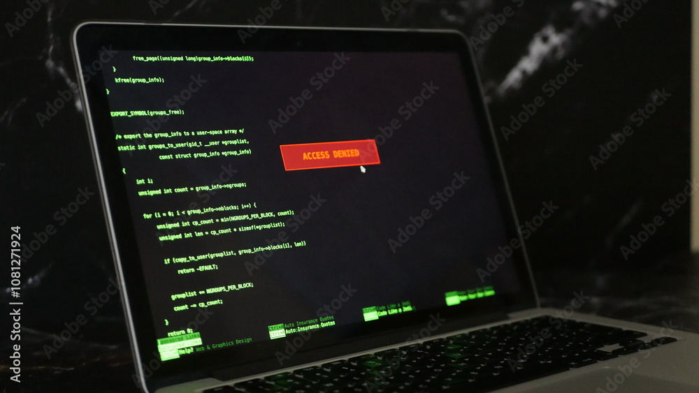 Laptop and a hacking software Laptop and a hacking software