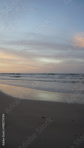 Sunset on the beach by the sea