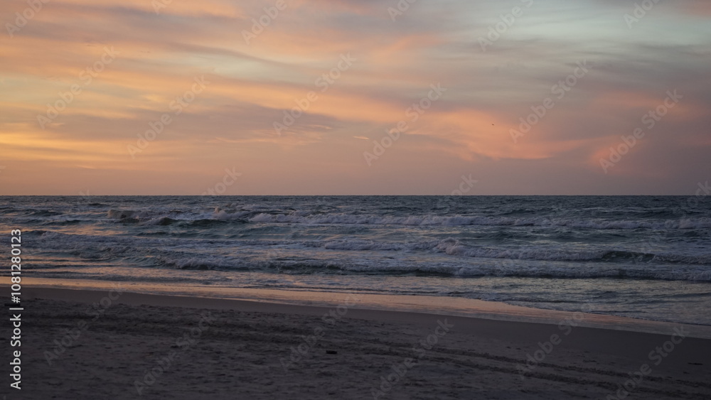 Sunset on the beach by the sea Sunset on the beach by the sea