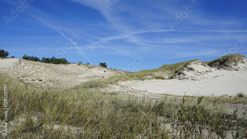 Fototapeta Naklejka Na Ścianę i Meble -  Moving dunes by the sea in Poland
