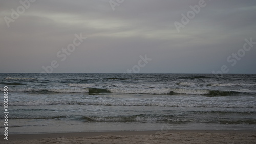 Sunset on the beach by the sea