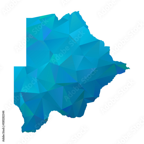 Map of Botswana - Blue Geometric Rumpled Triangular , Polygonal Design For Your. Vector illustration eps 10.	
