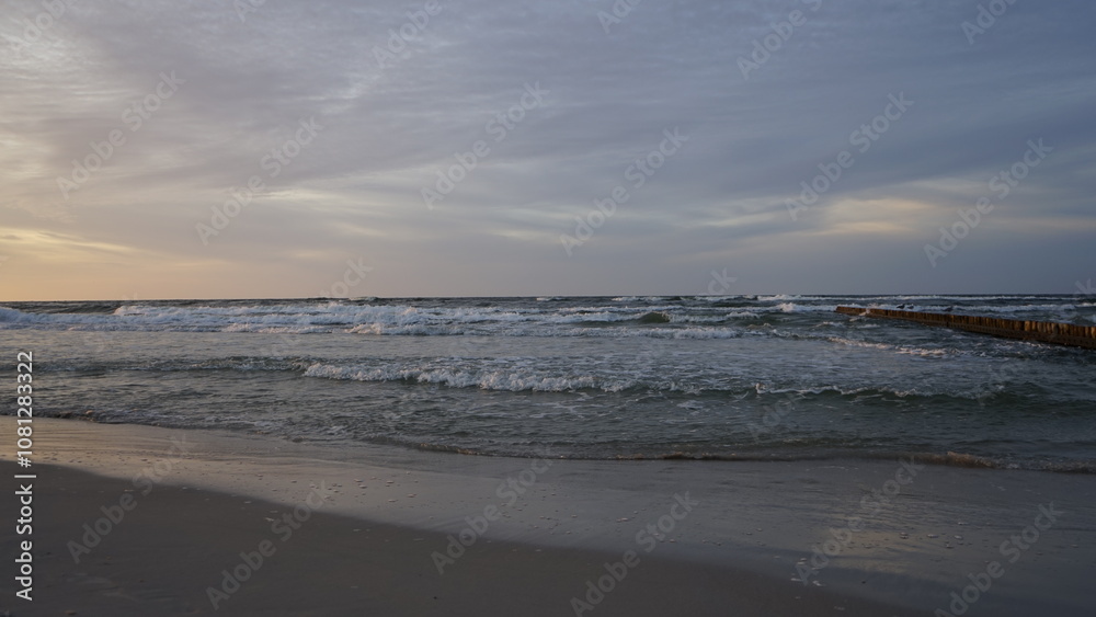 Sunset on the beach by the sea Sunset on the beach by the sea