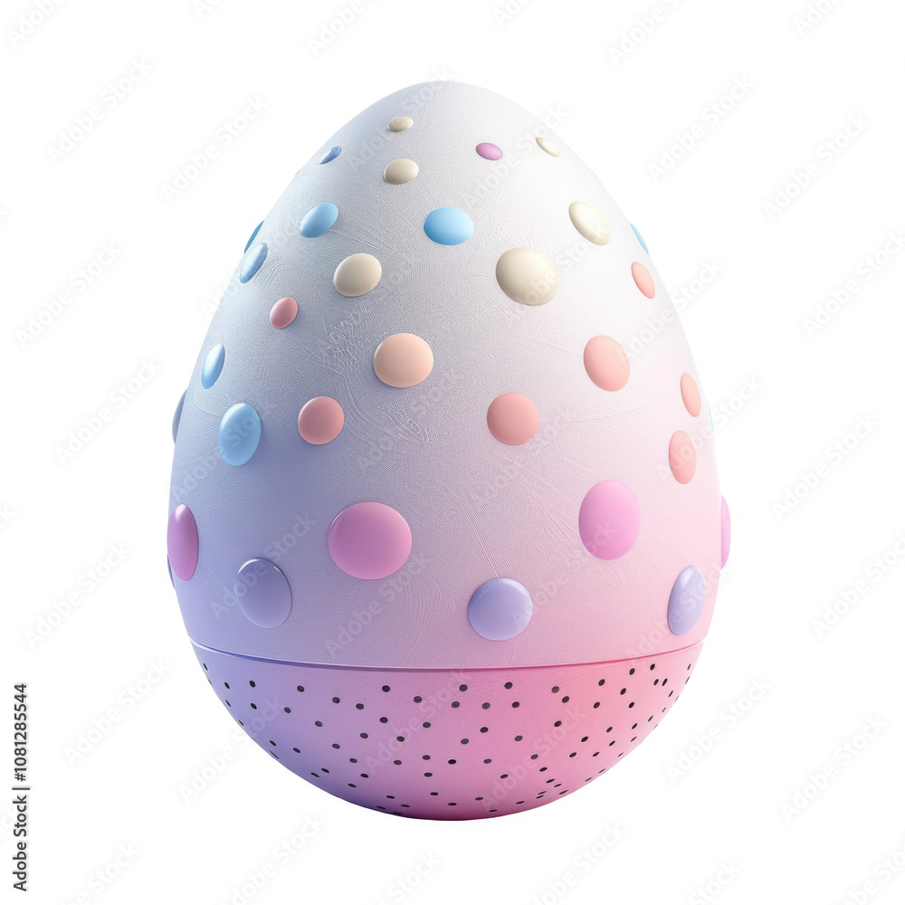 Colorful Easter egg with matte finish and white decorative dots for spring festivities Colorful Easter egg with matte finish and white decorative dots for spring festivities