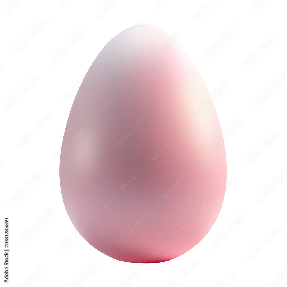 Matte finish Easter egg on a white background ready for spring celebrations Matte finish Easter egg on a white background ready for spring celebrations