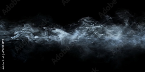 White smoke on a black background .