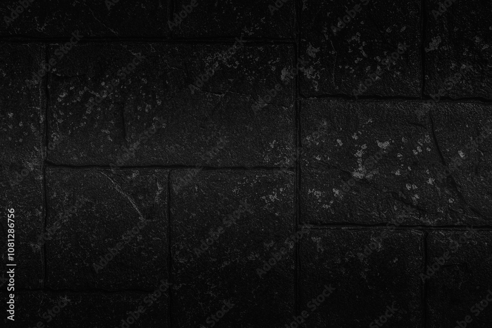 Fototapeta premium Dark gray black texture stone wall background