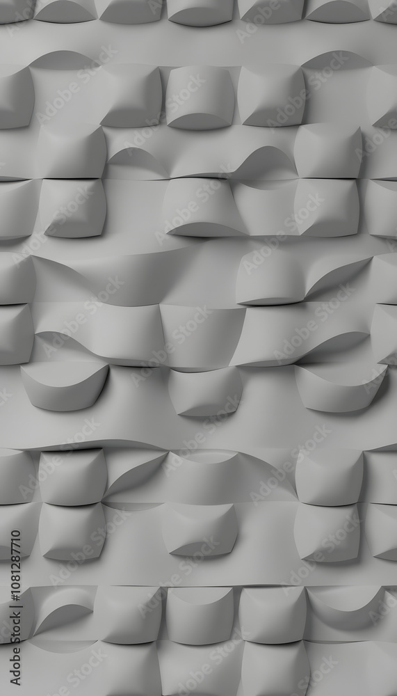 Grey 3d pattern for wallpaper or textile design, simple style
