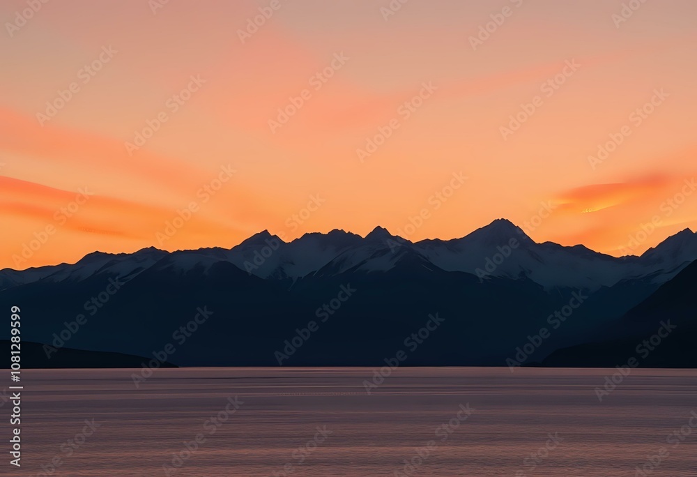 Majestic Sunrise Over Snow-Capped Mountains with Serene Lake Reflection Majestic Sunrise Over Snow-Capped Mountains with Serene Lake Reflection