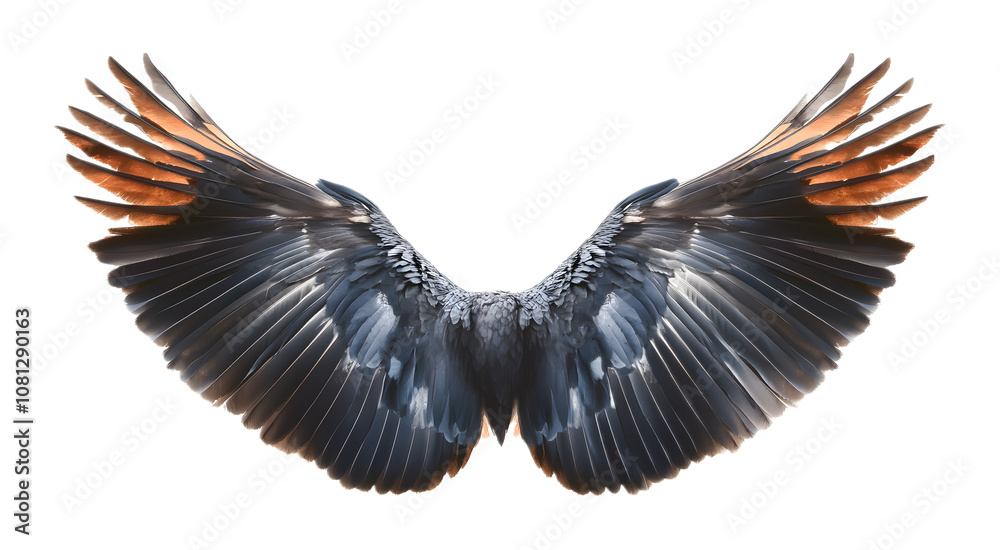 Wild turkey bird wings isolated on a transparent background Wild turkey bird wings isolated on a transparent background
