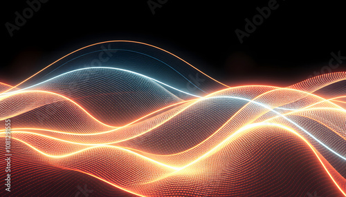 Wallpaper Mural Modern abstract glowing wave background. Dynamic flowing wave lines design element. Futuristic technology and sound wave pattern. PNG file Torontodigital.ca