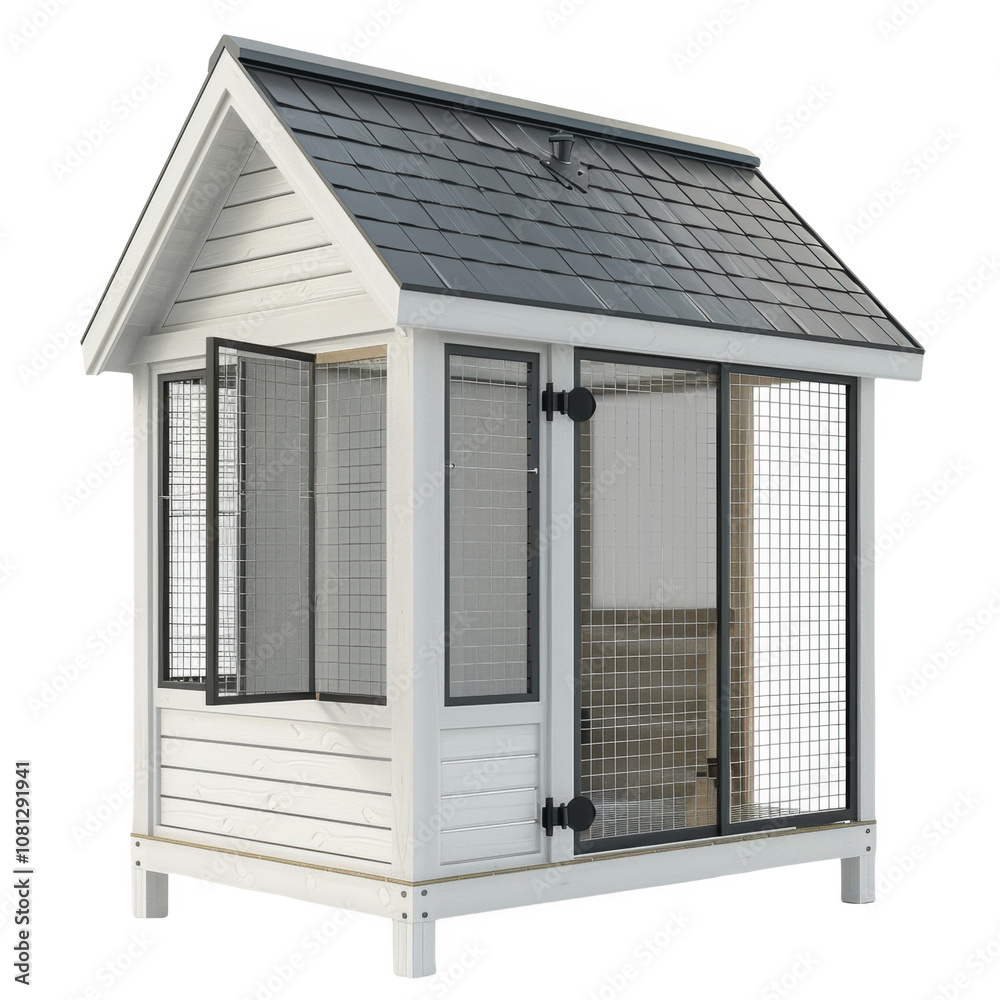 Coop standing securely in a sunny backyard, designed for safe and comfortable bird housing Coop standing securely in a sunny backyard, designed for safe and comfortable bird housing