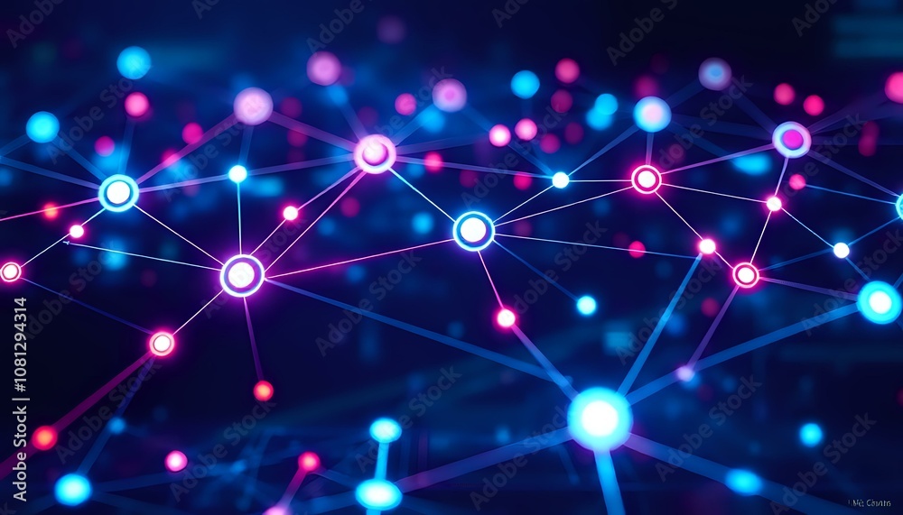 Futuristic Network Diagram Infographic for Tech Businesses Futuristic Network Diagram Infographic for Tech Businesses