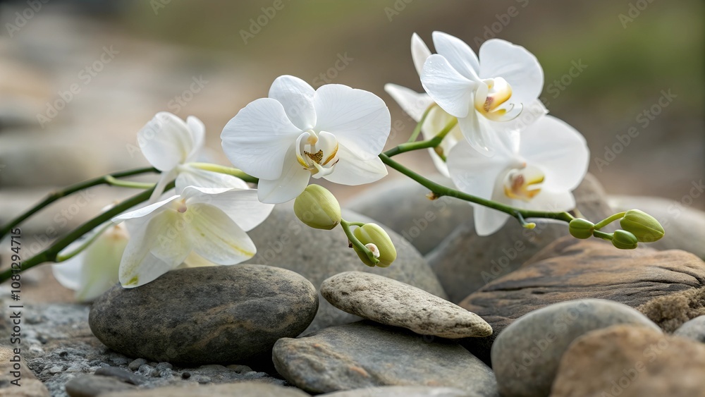 Fototapeta premium flower on the rocks