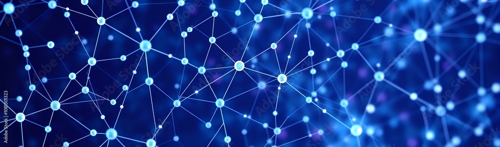 Abstract Node Network Cybernetic Circuit Blue Purple Silver Abstract Node Network Cybernetic Circuit Blue Purple Silver