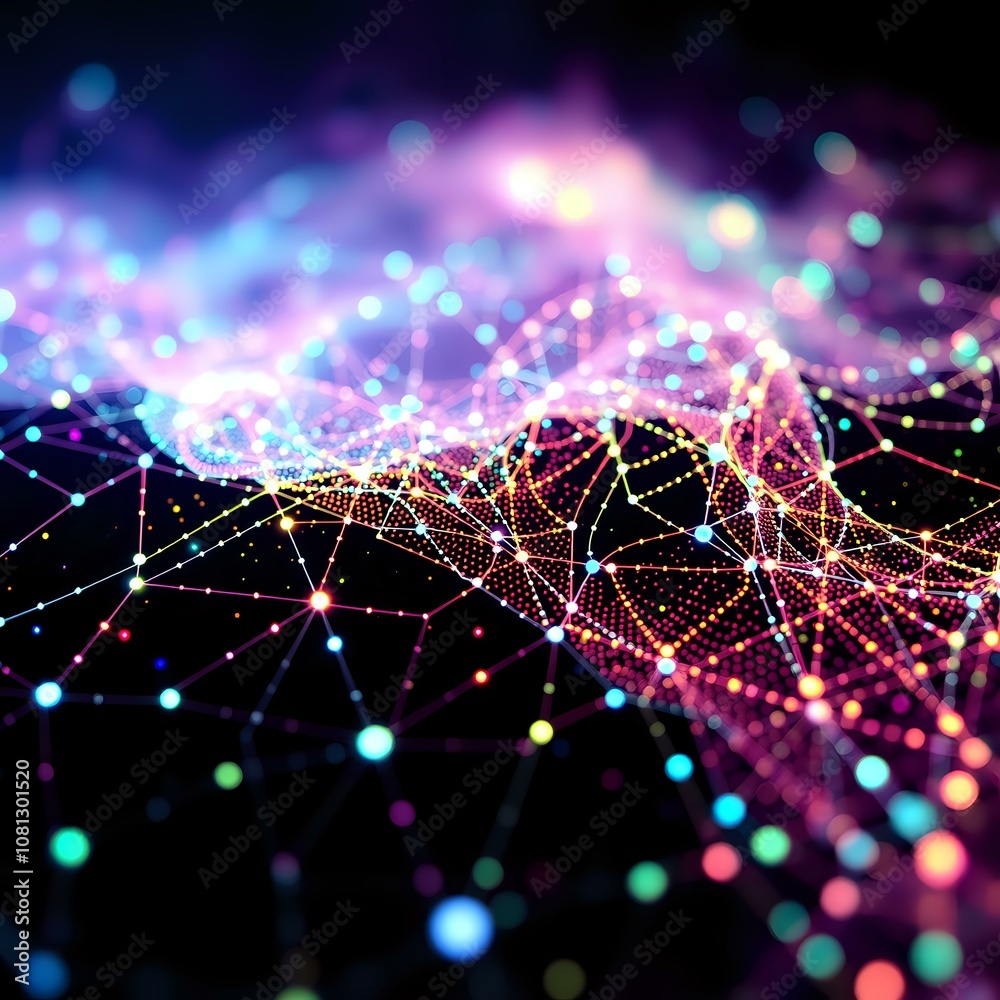 Interconnected Neon Circuit - Futuristic Cyberpunk Art Interconnected Neon Circuit - Futuristic Cyberpunk Art