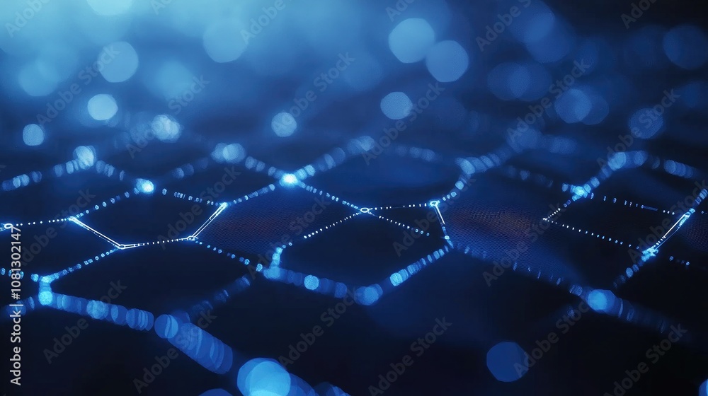 Futuristic Digital Background with Blue Hexagonal Patterns and Glowing Dots Creating a High-Tech Abstract Texture for Modern Technology Concepts Futuristic Digital Background with Blue Hexagonal Patterns and Glowing Dots Creating a High-Tech Abstract Texture for Modern Technology Concepts
