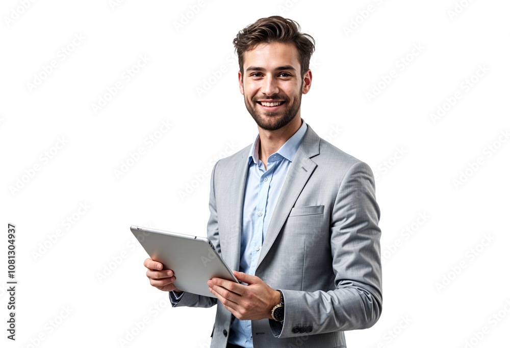 Portrait of a young businessman using tablet computer Portrait of a young businessman using tablet computer