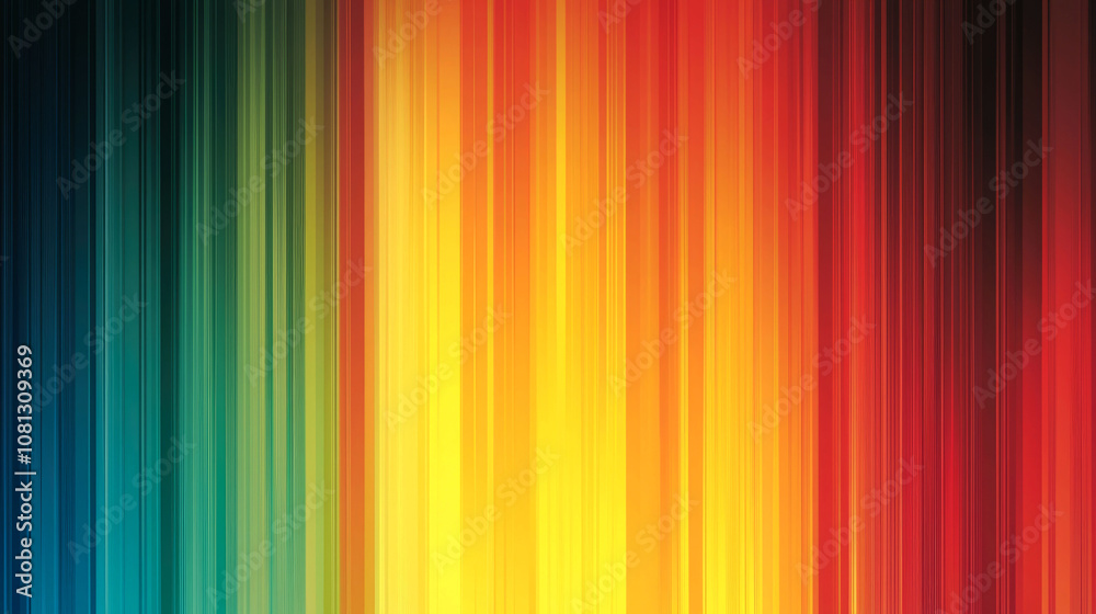 Abstract background with vertical stripes in shades of blue, green, yellow, orange, and red. Abstract background with vertical stripes in shades of blue, green, yellow, orange, and red.