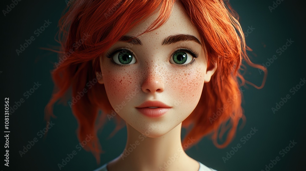Portrait of a slender girl with bare shoulders vibrant red hair and freckles set against a dark backdrop capturing beauty and confidence Portrait of a slender girl with bare shoulders vibrant red hair and freckles set against a dark backdrop capturing beauty and confidence