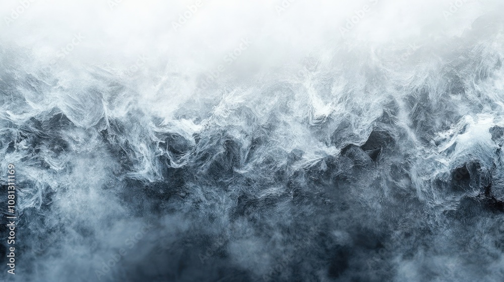 Obraz premium Mystical Ocean Waves Enveloped in Ethereal Fog