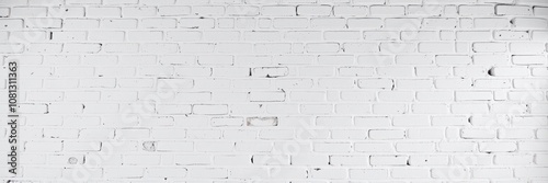 White brick wall background with a clean and minimalistic design, perfect for adding a modern touch to any project, interior, rough, neutral