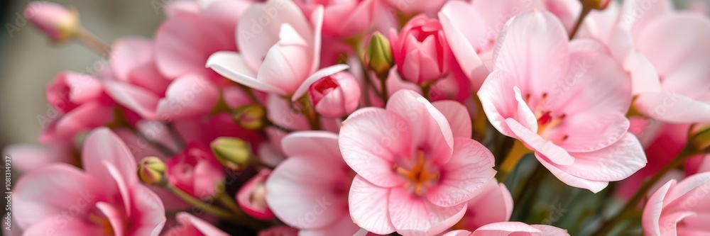 Close-up of beautiful pink and white ranunculus flowers in full bloom, floral, vibrant Close-up of beautiful pink and white ranunculus flowers in full bloom, floral, vibrant